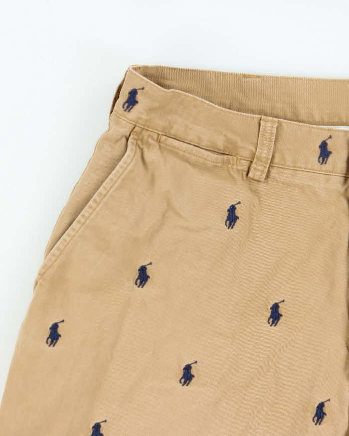 Vintage Polo Ralph Lauren Embroidered Repeat Pony Relaxed Fit Classic Chino Shorts - W34