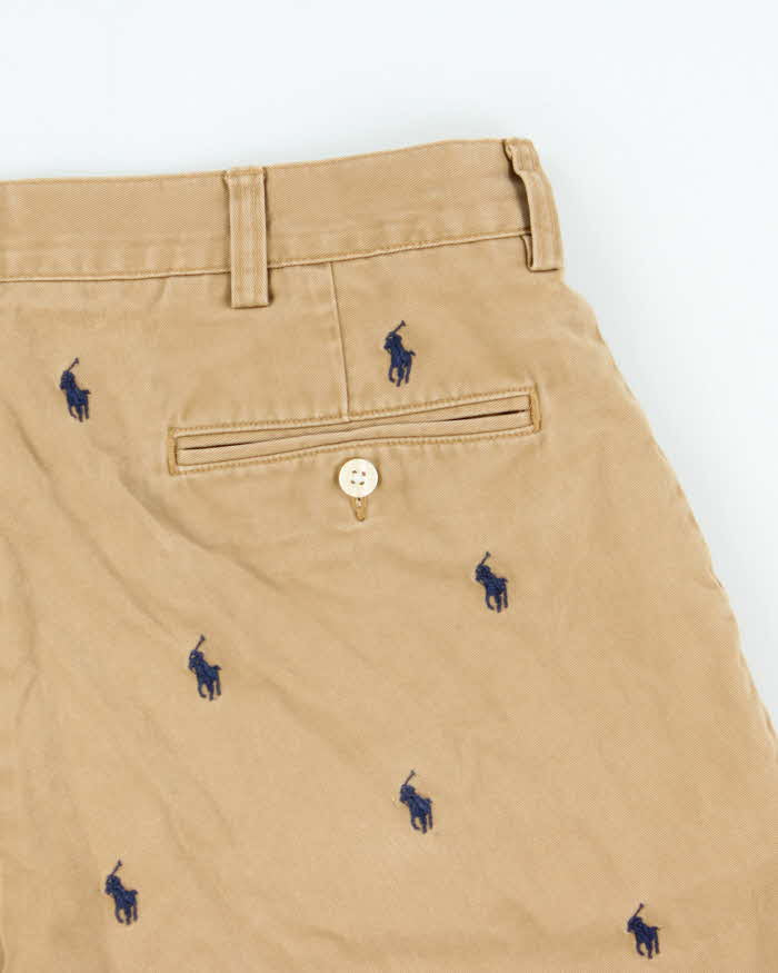 Vintage Polo Ralph Lauren Embroidered Repeat Pony Relaxed Fit Classic Chino Shorts - W34