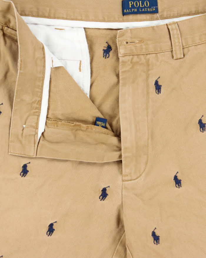 Vintage Polo Ralph Lauren Embroidered Repeat Pony Relaxed Fit Classic Chino Shorts - W34