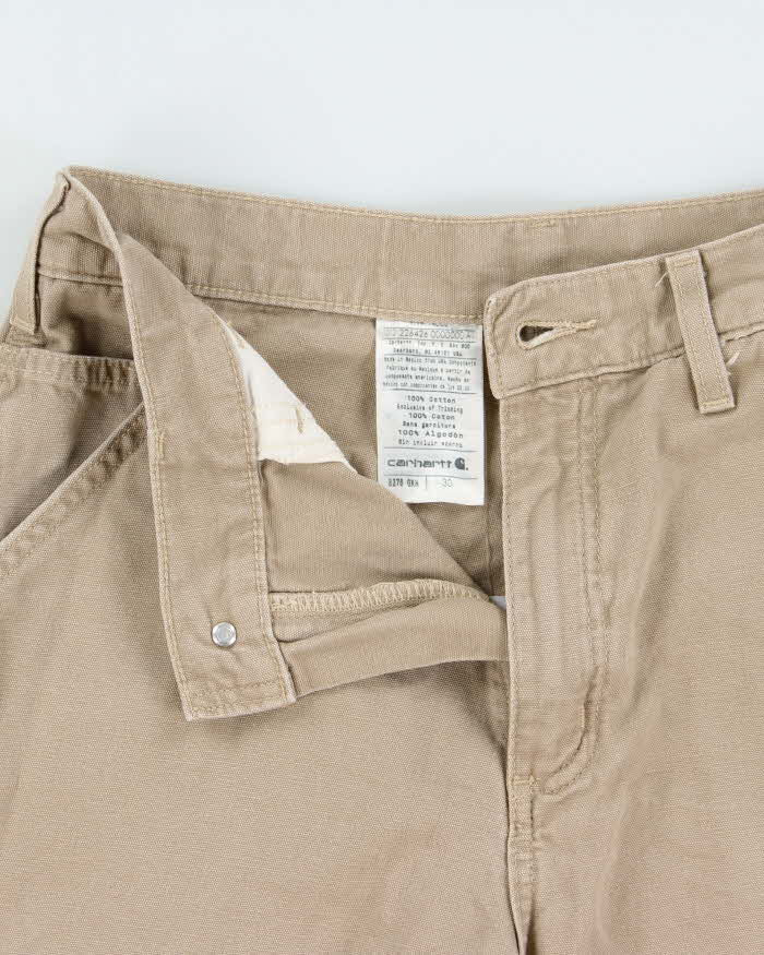 Vintage Carhartt Golden Khaki Duck Canvas Loose Fit Carpenter Shorts - W30