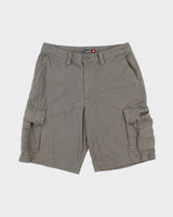 Vintage Y2K 00s Quiksilver Heavyweight Khaki Relaxed Fit Baggy Cargo Shorts - W33