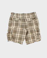 Vintage Y2K 00s Eddie Bauer Khaki Plaid Relaxed Fit Cargo Shorts - W35