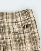 Vintage Y2K 00s Eddie Bauer Khaki Plaid Relaxed Fit Cargo Shorts - W35