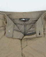 Vintage The North Face Faded Khaki Canvas Relaxed Fit Technical Shorts - W32