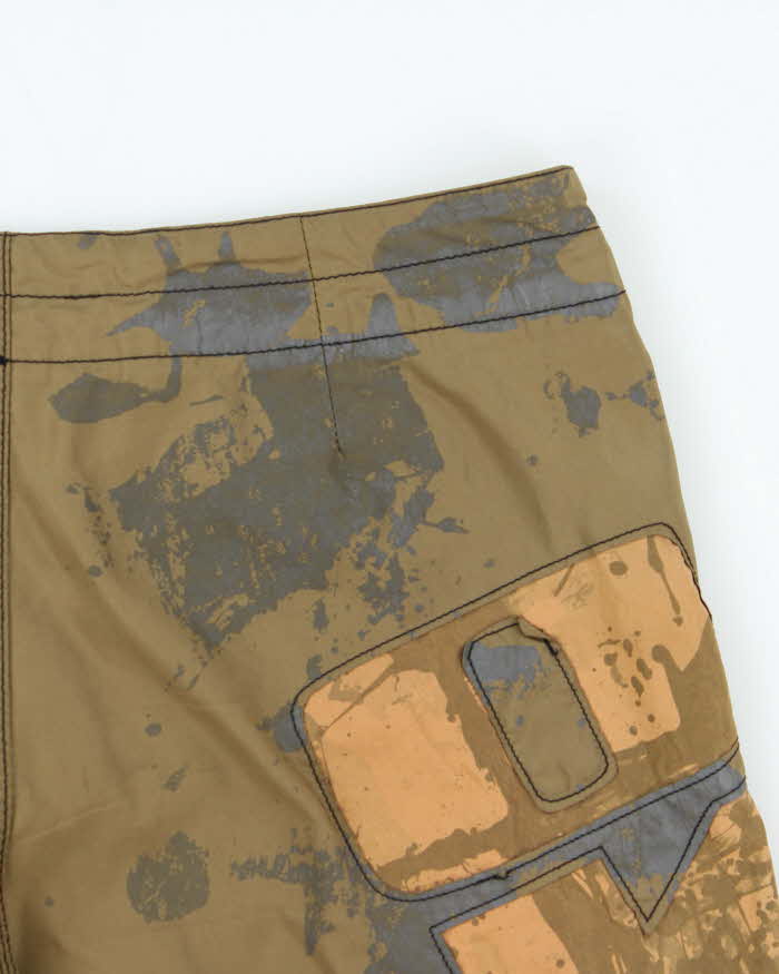 Vintage Y2K 00s Oakley Olive Khaki Embroidered Loose Fit Board Shorts - W34