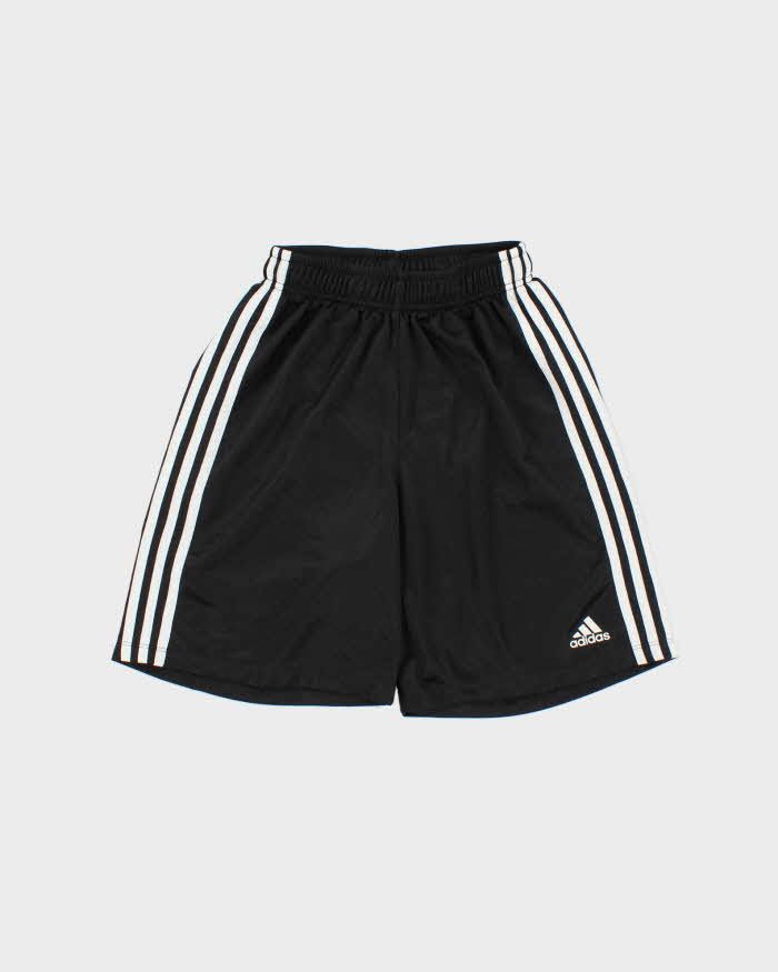 Vintage 1990s Adidas Black 3-Stripe Relaxed Fit Mesh Football Shorts - S