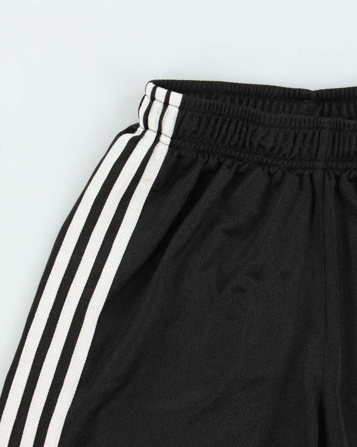 Vintage 1990s Adidas Black 3-Stripe Relaxed Fit Mesh Football Shorts - S