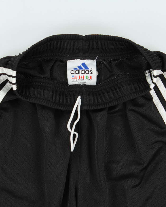 Vintage 1990s Adidas Black 3-Stripe Relaxed Fit Mesh Football Shorts - S