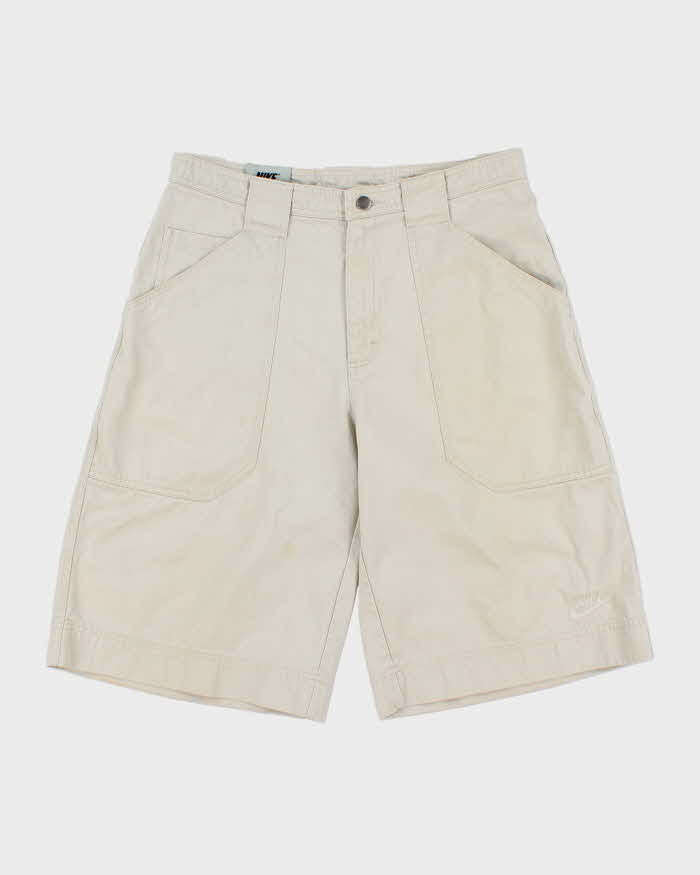 Vintage Y2K 00s Nike Canvas Relaxed Fit Wide Leg Long Shorts - M