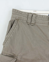 Vintage Polo Ralph Lauren Khaki Original Classic Chino Relaxed Fit Wide Leg Cargo Shorts - W36