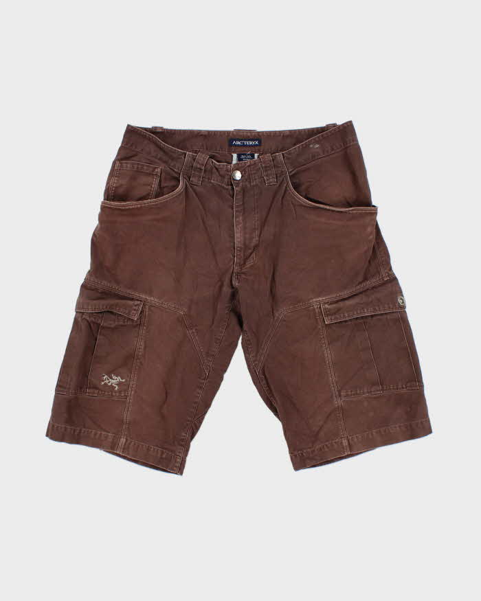 Vintage Y2K 00s Arc'teryx Brown Canvas Relaxed Fit Technical Shorts - W32