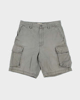 Vintage 1999 Gap Khaki Canvas Relaxed Fit Wide Leg Cargo Shorts - W33