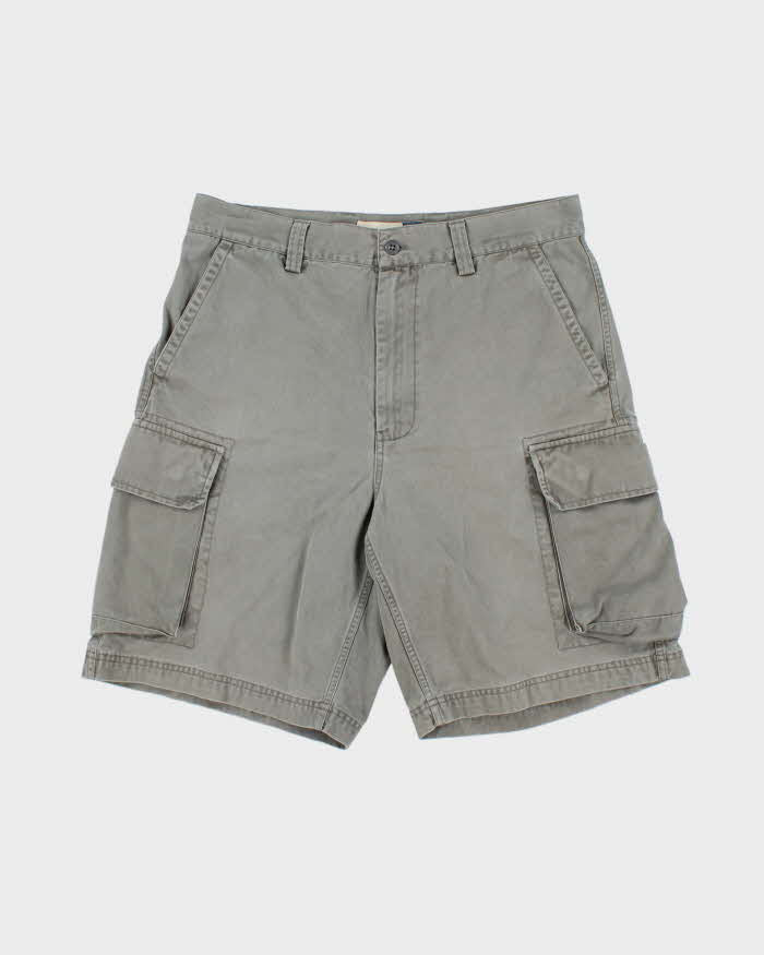 Vintage 1999 Gap Khaki Canvas Relaxed Fit Wide Leg Cargo Shorts - W33