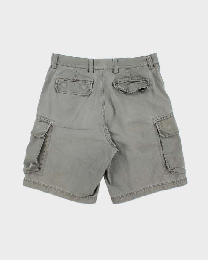 Vintage 1999 Gap Khaki Canvas Relaxed Fit Wide Leg Cargo Shorts - W33