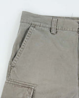 Vintage 1999 Gap Khaki Canvas Relaxed Fit Wide Leg Cargo Shorts - W33