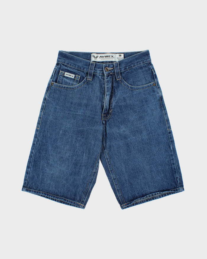 Vintage 1990s Avirex Embroidered Relaxed Fit Denim Jean Shorts - W30