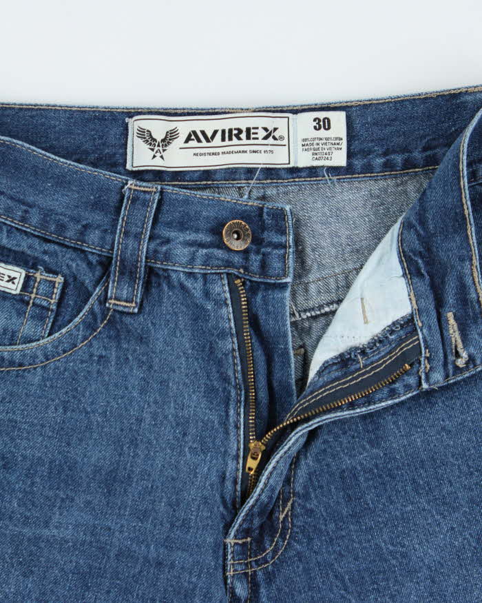 Vintage 1990s Avirex Embroidered Relaxed Fit Denim Jean Shorts - W30