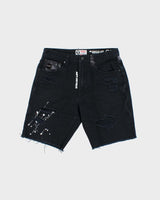 Vintage Aape By A Bathing Ape Distressed Embroidered Camo Straight Leg Denim Shorts - W30