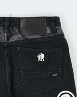 Vintage Aape By A Bathing Ape Distressed Embroidered Camo Straight Leg Denim Shorts - W30