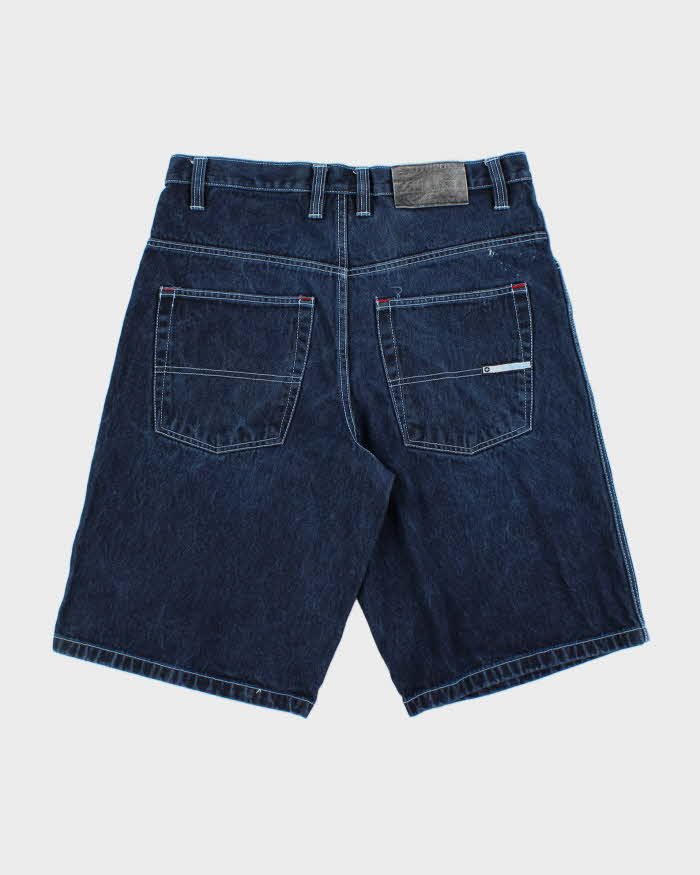 Vintage 1990s Southpole Indigo Contrast Stitch Denim Baggy Fit Jean Shorts - W34
