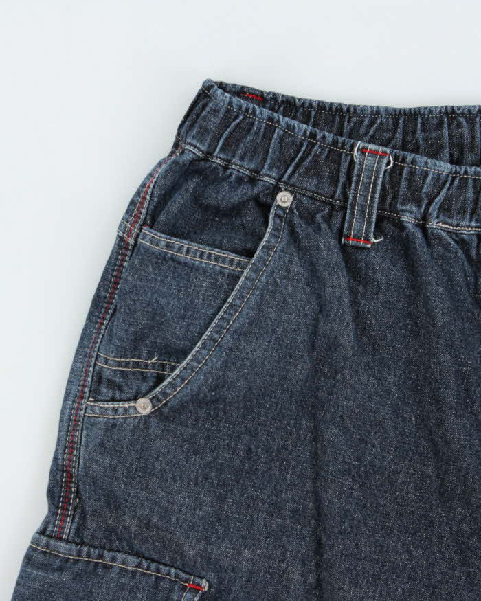 Vintage 1990s Piko Hawaiian Longboard Wear Raw Denim 3/4 Length Loose Fit Jean Shorts - L