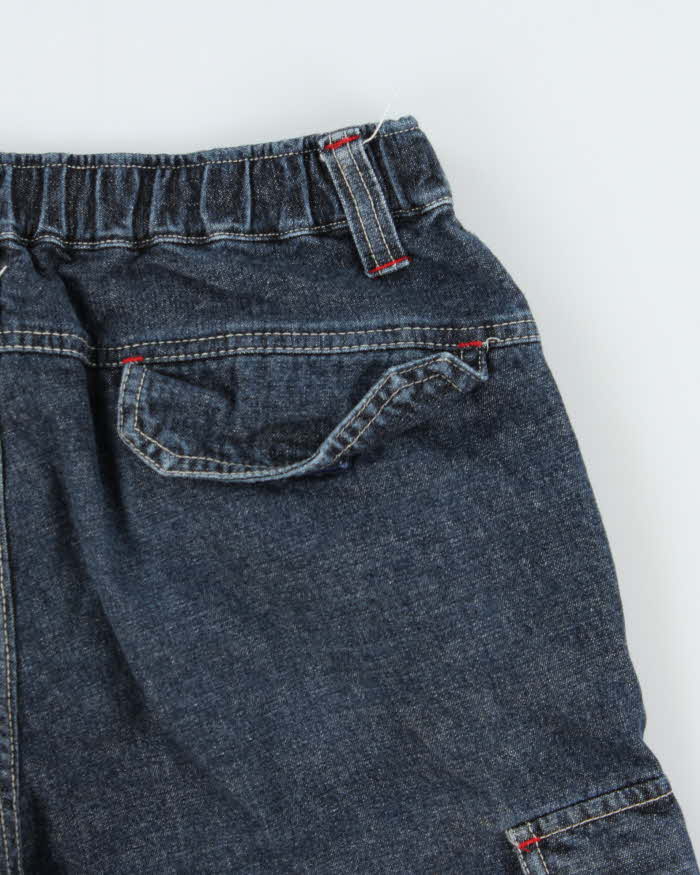 Vintage 1990s Piko Hawaiian Longboard Wear Raw Denim 3/4 Length Loose Fit Jean Shorts - L
