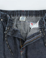 Vintage 1990s Piko Hawaiian Longboard Wear Raw Denim 3/4 Length Loose Fit Jean Shorts - L