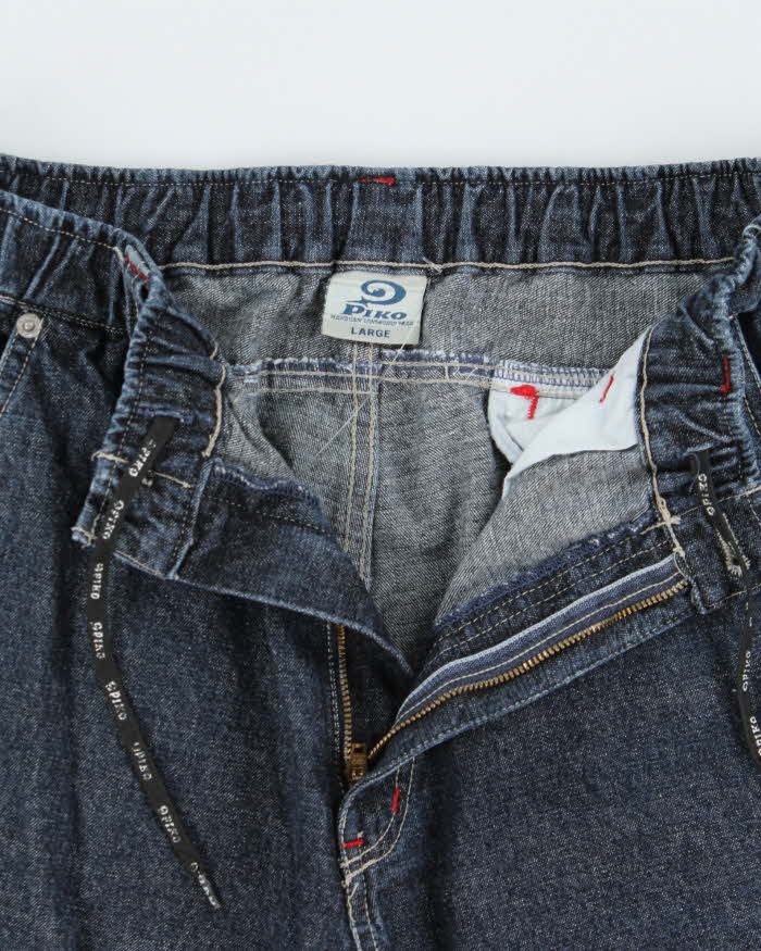 Vintage 1990s Piko Hawaiian Longboard Wear Raw Denim 3/4 Length Loose Fit Jean Shorts - L