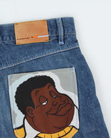 Vintage Y2K 00s Platinum Fubu Fat Albert Stone Wash Denim Baggy Fit Jean Shorts - W34