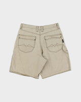 Vintage 1990s Montbell Desert Khaki Pleated Canvas Relaxed Fit Technical Bermuda Shorts - W32