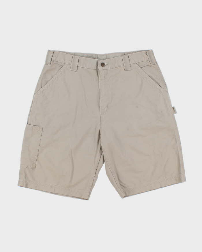 Vintage Carhartt B147 Tan Canvas Loose Original Fit Carpenter Shorts - W36