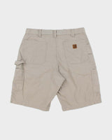 Vintage Carhartt B147 Tan Canvas Loose Original Fit Carpenter Shorts - W36