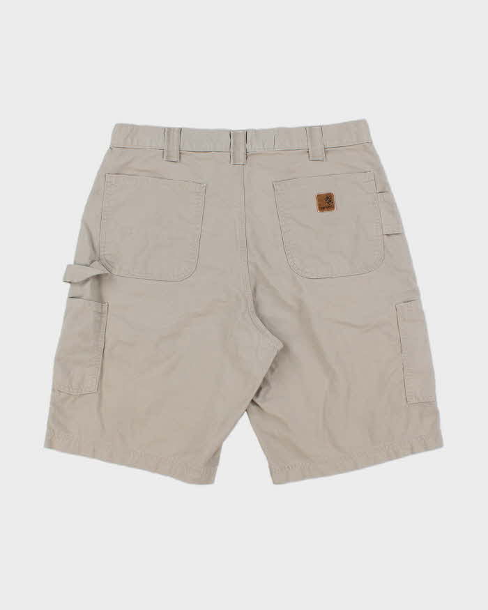 Vintage Carhartt B147 Tan Canvas Loose Original Fit Carpenter Shorts - W36