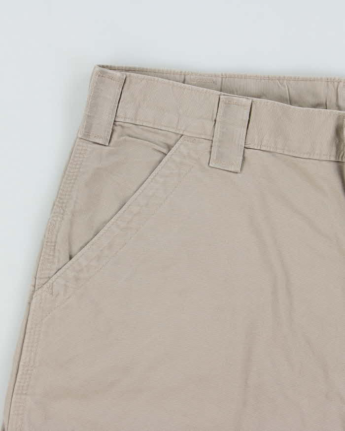 Vintage Carhartt B147 Tan Canvas Loose Original Fit Carpenter Shorts - W36