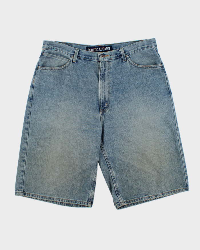Vintage Y2K 00s Nautica Jeans Baggy Fit Wide Leg Denim Skater Shorts - W36
