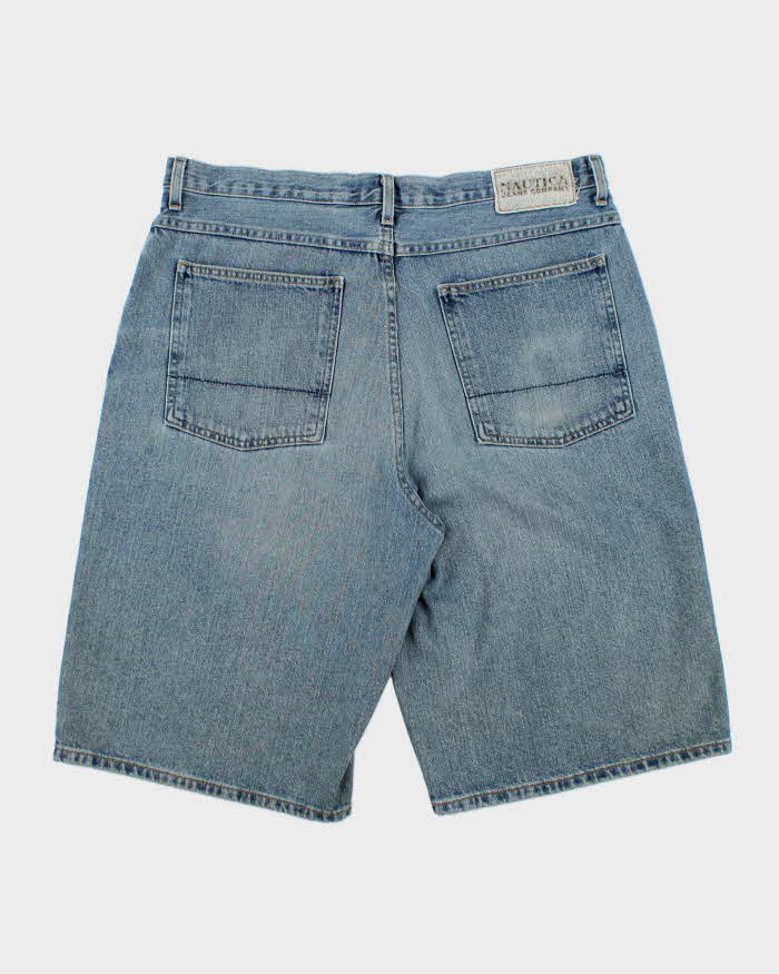 Vintage Y2K 00s Nautica Jeans Baggy Fit Wide Leg Denim Skater Shorts - W36