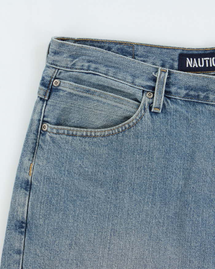 Vintage Y2K 00s Nautica Jeans Baggy Fit Wide Leg Denim Skater Shorts - W36