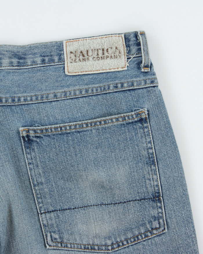 Vintage Y2K 00s Nautica Jeans Baggy Fit Wide Leg Denim Skater Shorts - W36