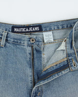 Vintage Y2K 00s Nautica Jeans Baggy Fit Wide Leg Denim Skater Shorts - W36
