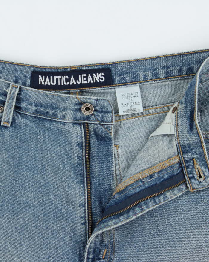 Vintage Y2K 00s Nautica Jeans Baggy Fit Wide Leg Denim Skater Shorts - W36