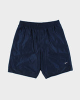Vintage Nike Navy Heavyweight Satin Embroidered Relaxed Fit Wide Leg Shorts - L