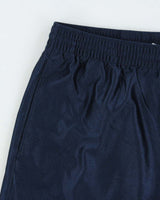 Vintage Nike Navy Heavyweight Satin Embroidered Relaxed Fit Wide Leg Shorts - L