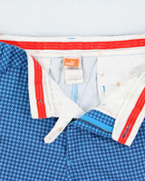 Vintage Puma Herringbone Check Embroidered Relaxed Fit Wide Leg Soft Shell Shorts - W36