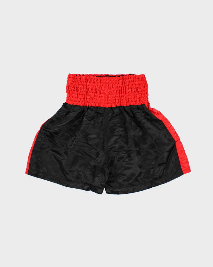 Vintage Y2K 00s Tiger Satin Embroidered Muay Thai Kickboxing Shorts - M