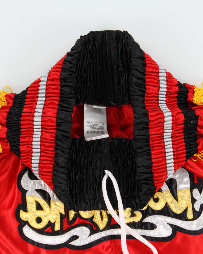 Vintage RDX Giant Inside Satin Embroidered MMA Muay Thai Kickboxing Shorts - XL