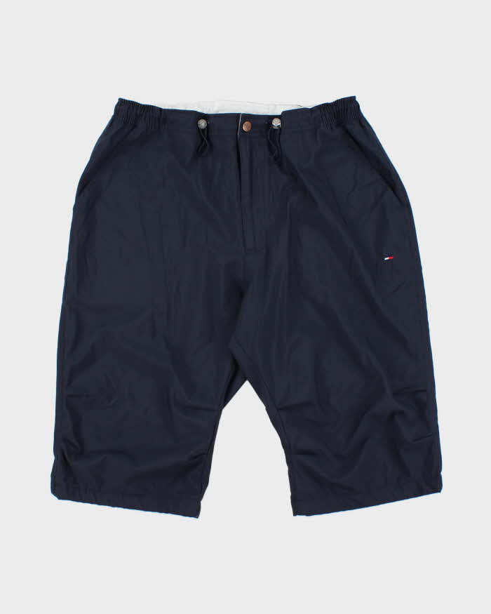 Vintage Y2K 00s Tommy Hilfiger Athletics Navy Soft Shell Relaxed Fit 3/4 Length Shorts - XL