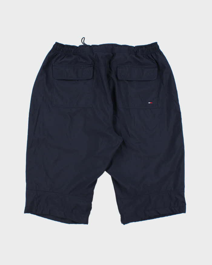 Vintage Y2K 00s Tommy Hilfiger Athletics Navy Soft Shell Relaxed Fit 3/4 Length Shorts - XL