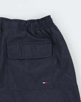 Vintage Y2K 00s Tommy Hilfiger Athletics Navy Soft Shell Relaxed Fit 3/4 Length Shorts - XL
