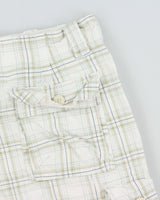 Vintage Y2K 00s Urban Heritage Plaid Canvas Relaxed Fit Wide Leg Cargo Shorts - W36