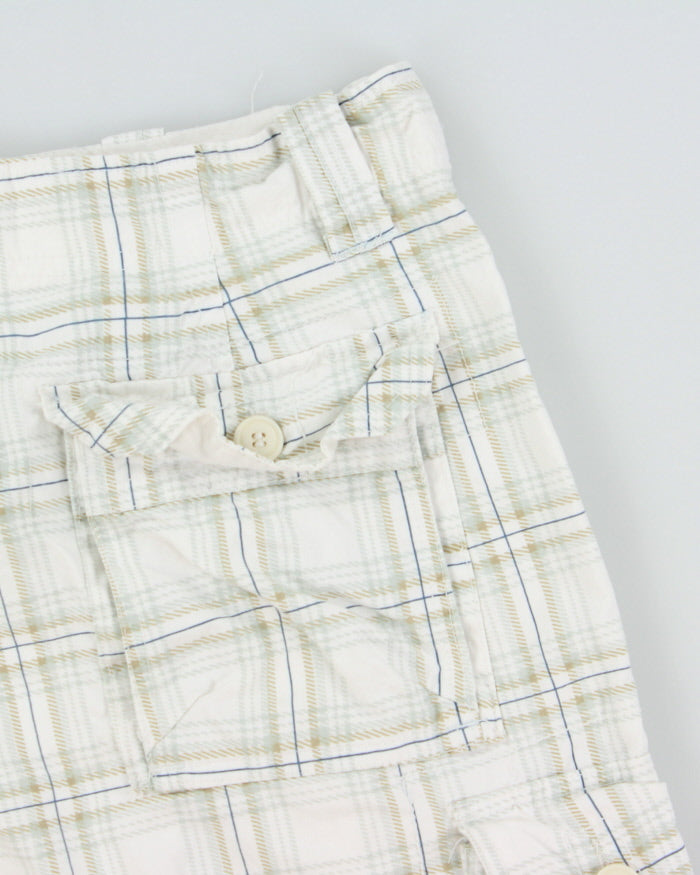 Vintage Y2K 00s Urban Heritage Plaid Canvas Relaxed Fit Wide Leg Cargo Shorts - W36